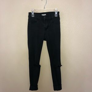Black distressed jeans